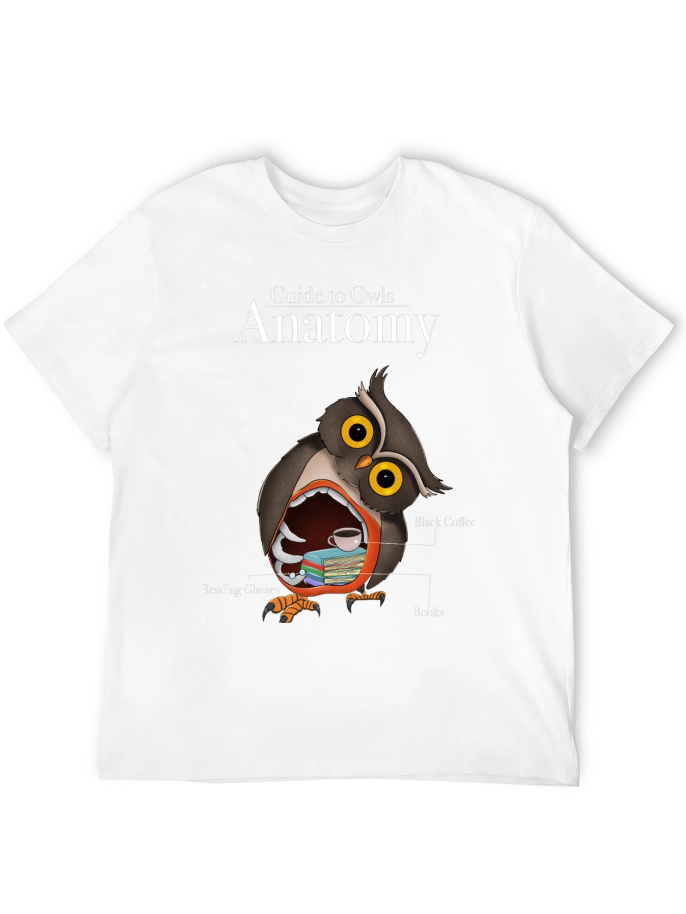 Owl Anatomy T-Shirt - Guide to Owls Novelty Tee