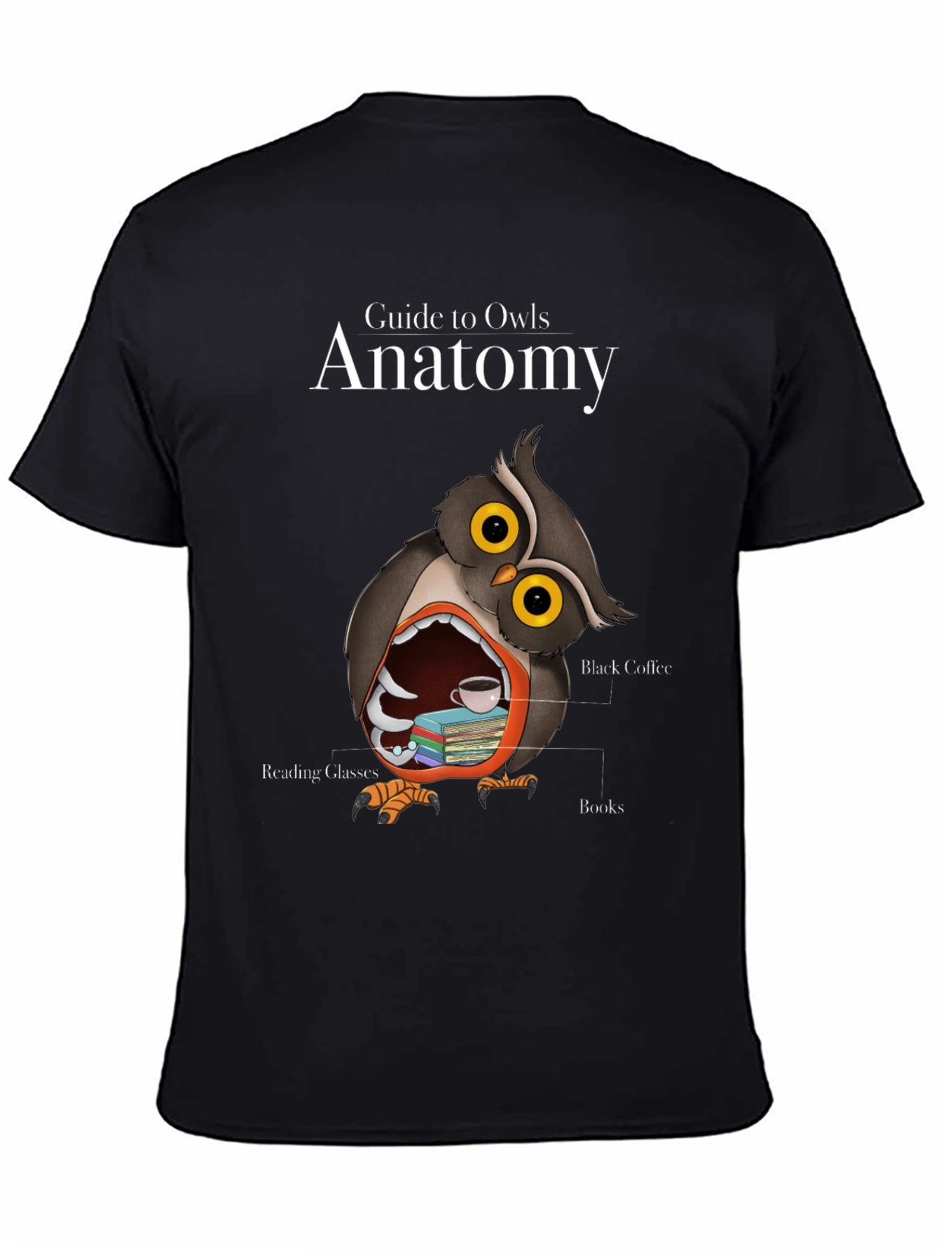 Owl Anatomy T-Shirt - Guide to Owls Novelty Tee