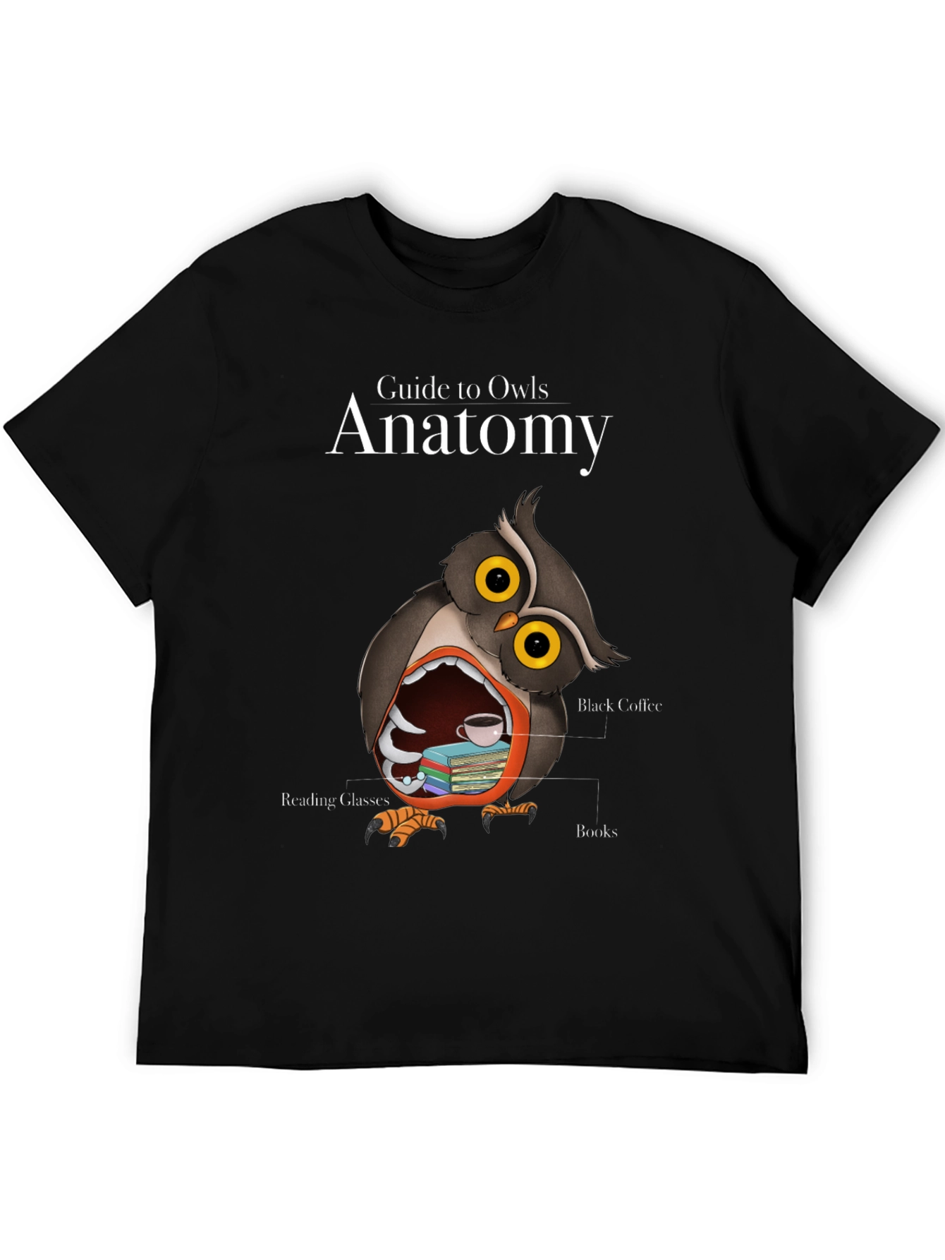 Owl Anatomy T-Shirt - Guide to Owls Novelty Tee