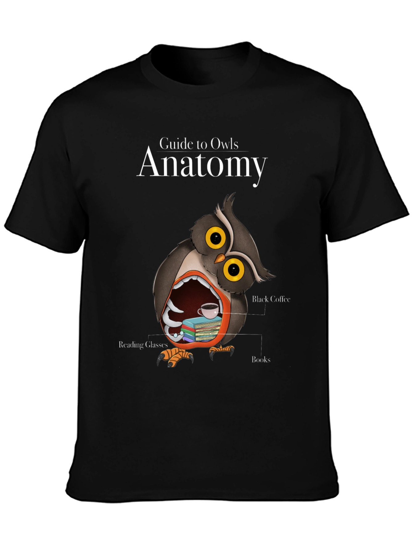 Owl Anatomy T-Shirt - Guide to Owls Novelty Tee