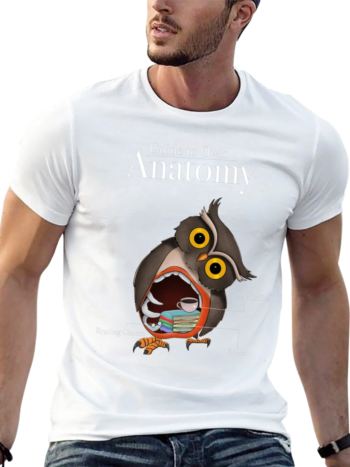 Owl Anatomy T-Shirt - Guide to Owls Novelty Tee