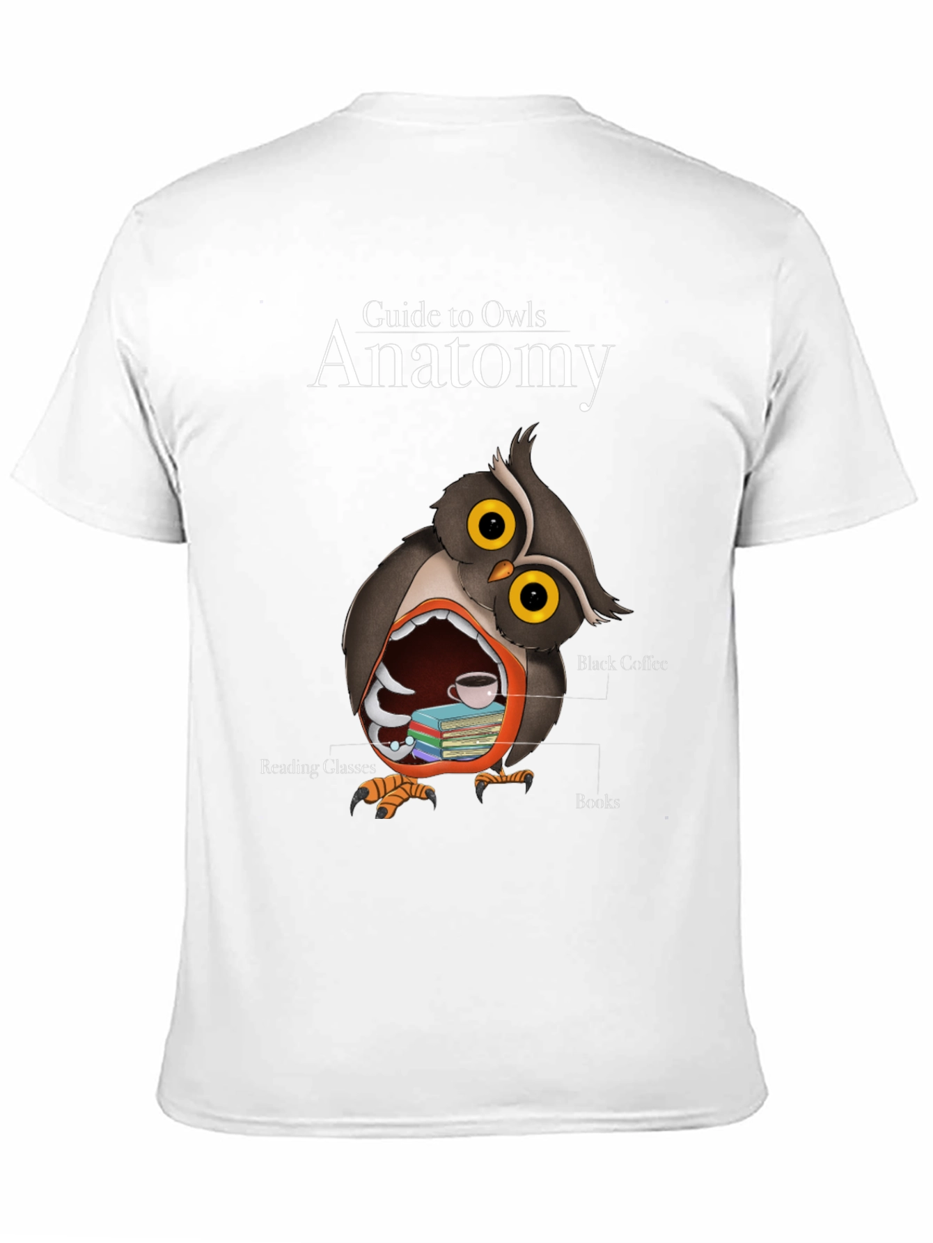 Owl Anatomy T-Shirt - Guide to Owls Novelty Tee