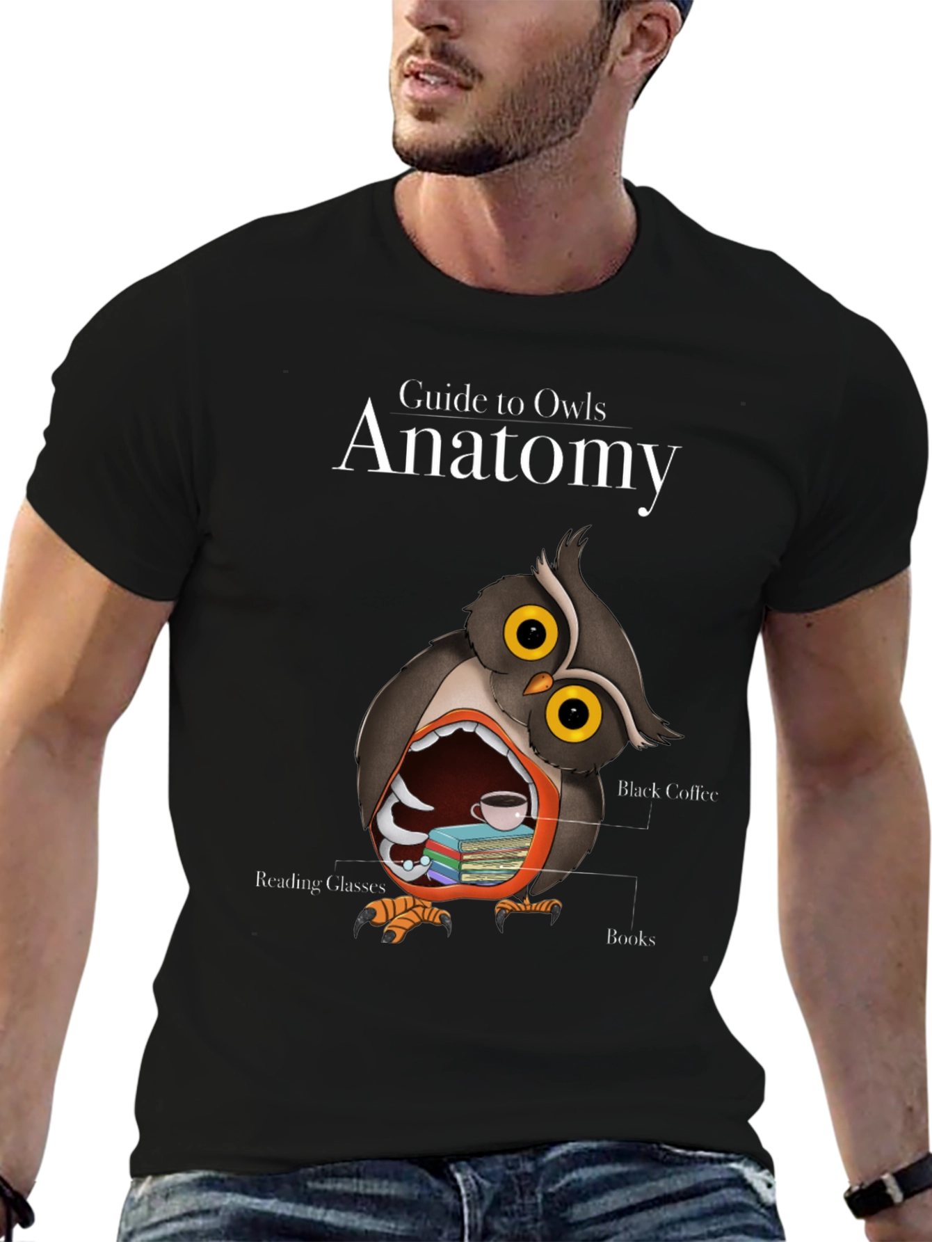 Owl Anatomy T-Shirt - Guide to Owls Novelty Tee