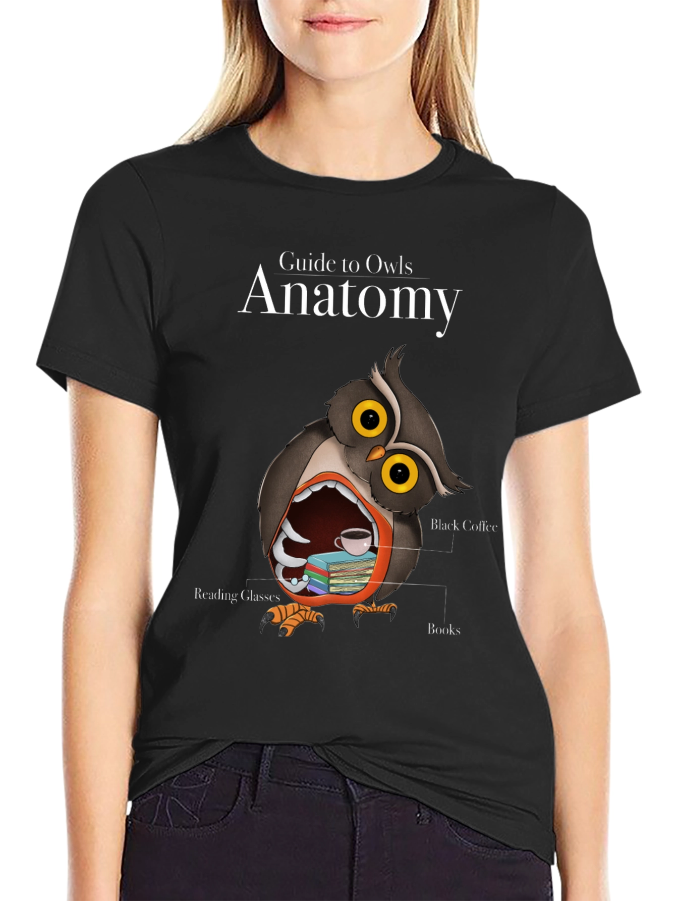 Owl Anatomy T-Shirt - Guide to Owls Novelty Tee