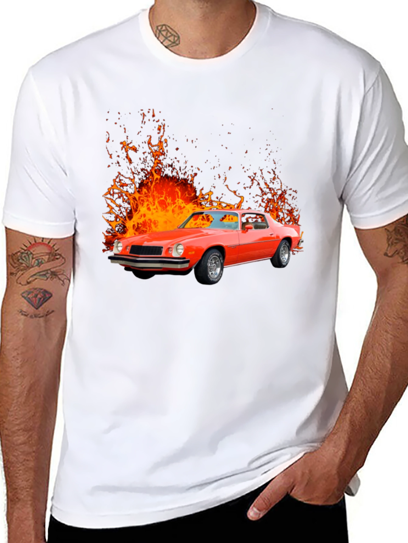 Fiery Red Classic Car Graphic Tee
