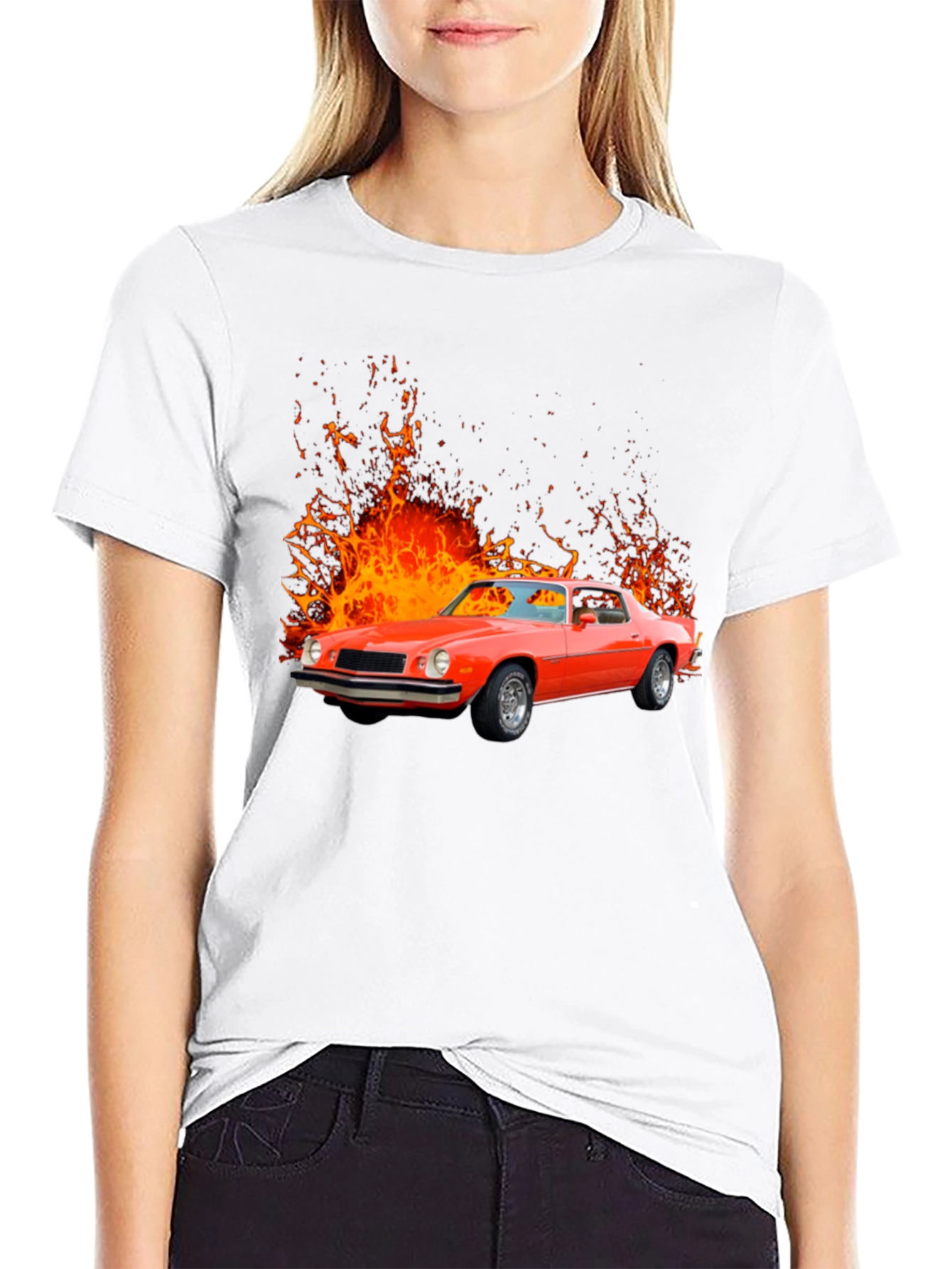 Fiery Red Classic Car Graphic Tee