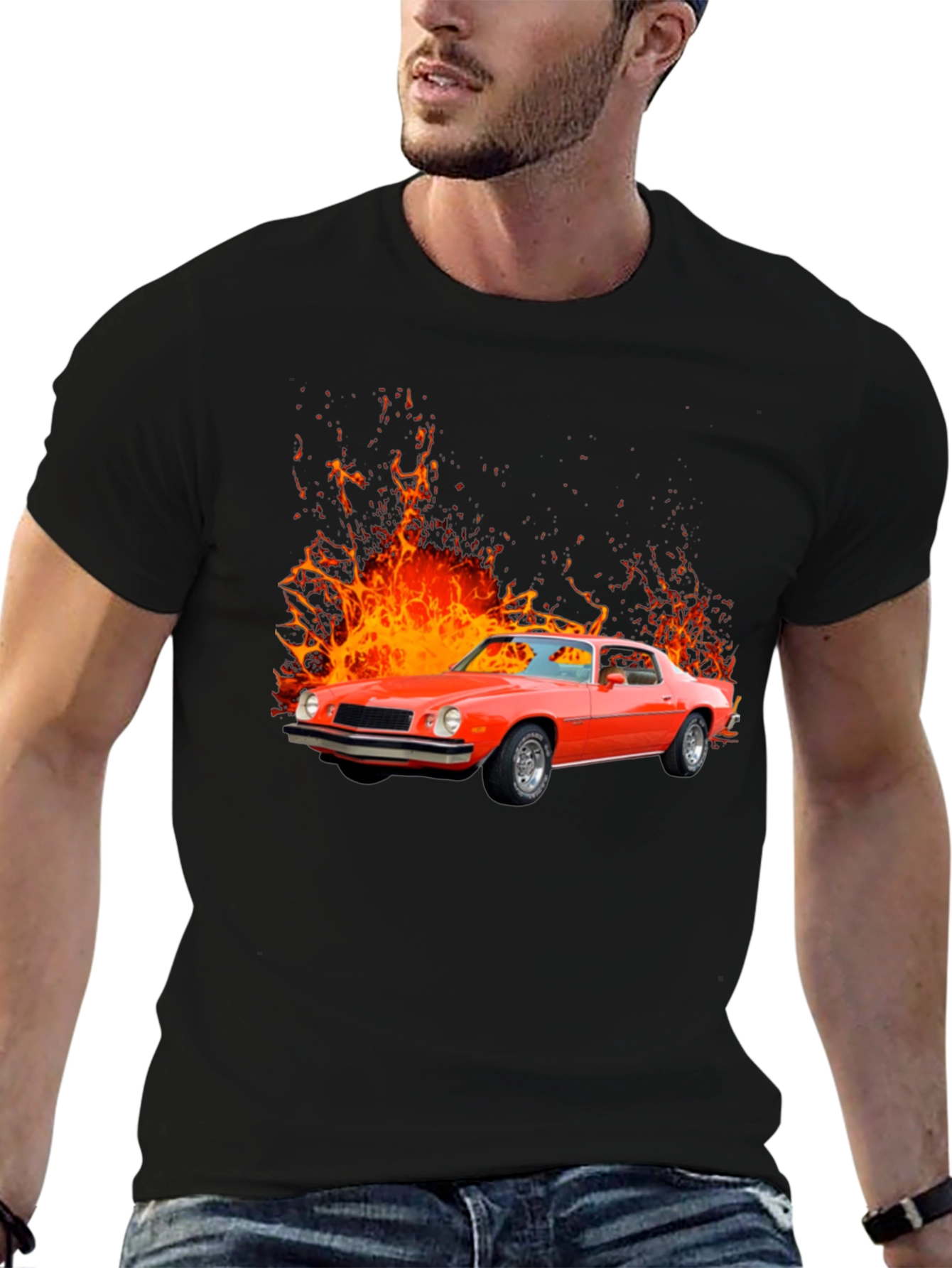Fiery Red Classic Car Graphic Tee