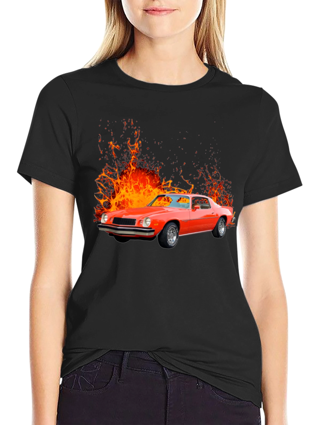 Fiery Red Classic Car Graphic Tee