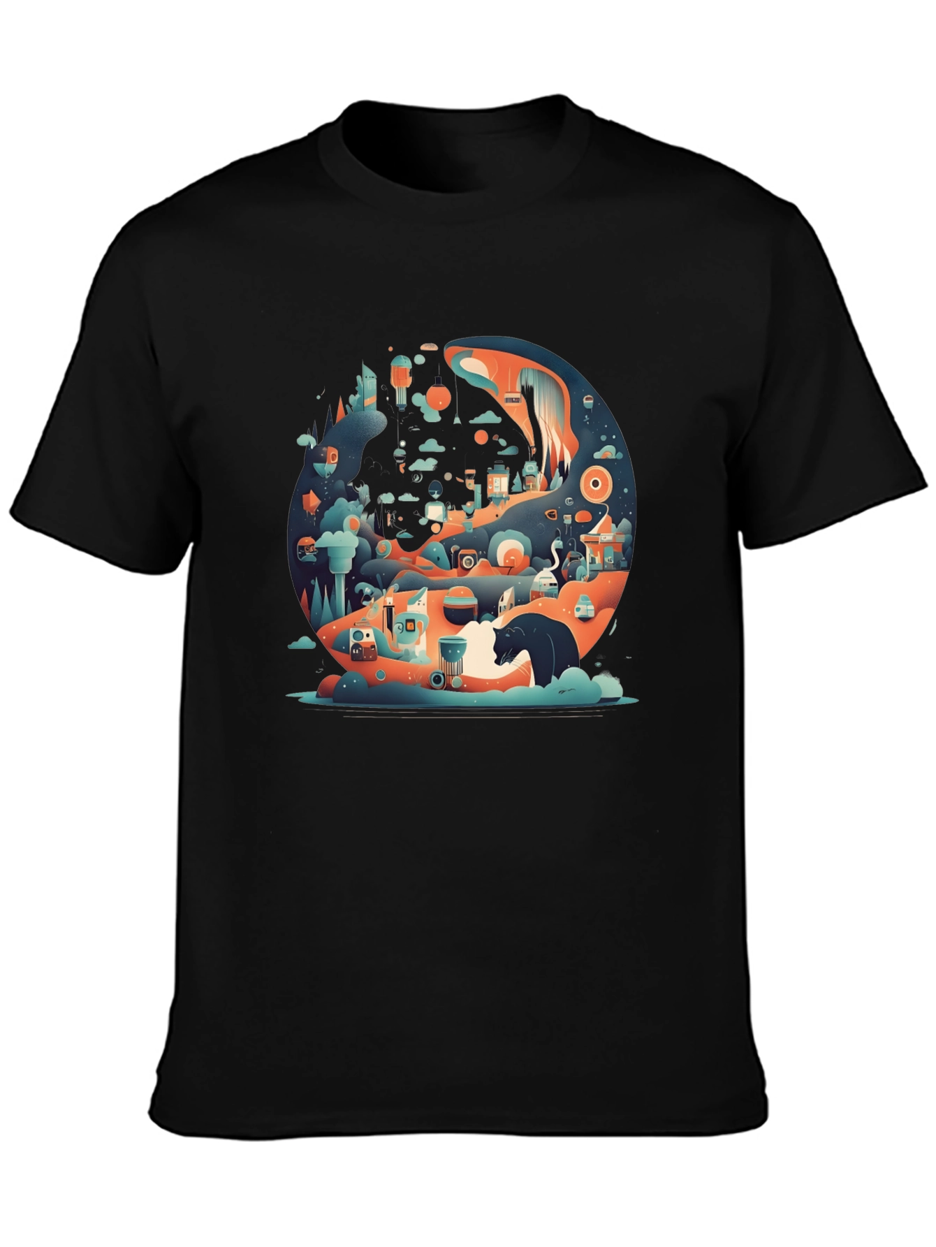Abstract Cityscape Graphic T-Shirt