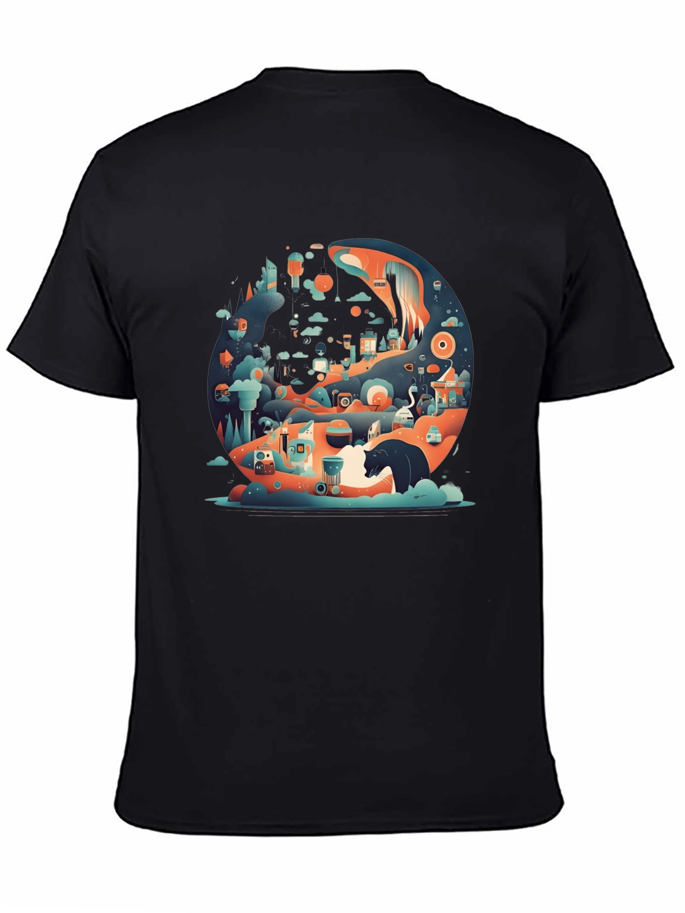 Abstract Cityscape Graphic T-Shirt