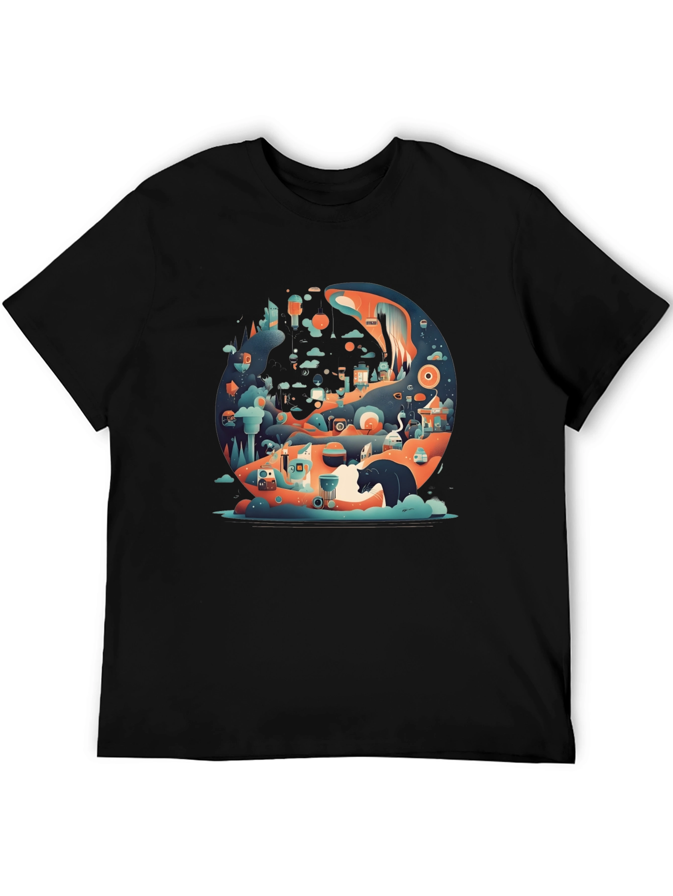 Abstract Cityscape Graphic T-Shirt