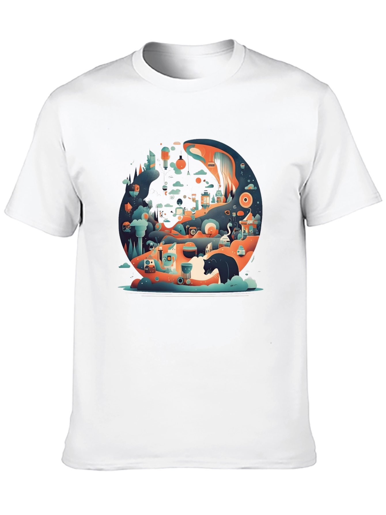 Abstract Cityscape Graphic T-Shirt