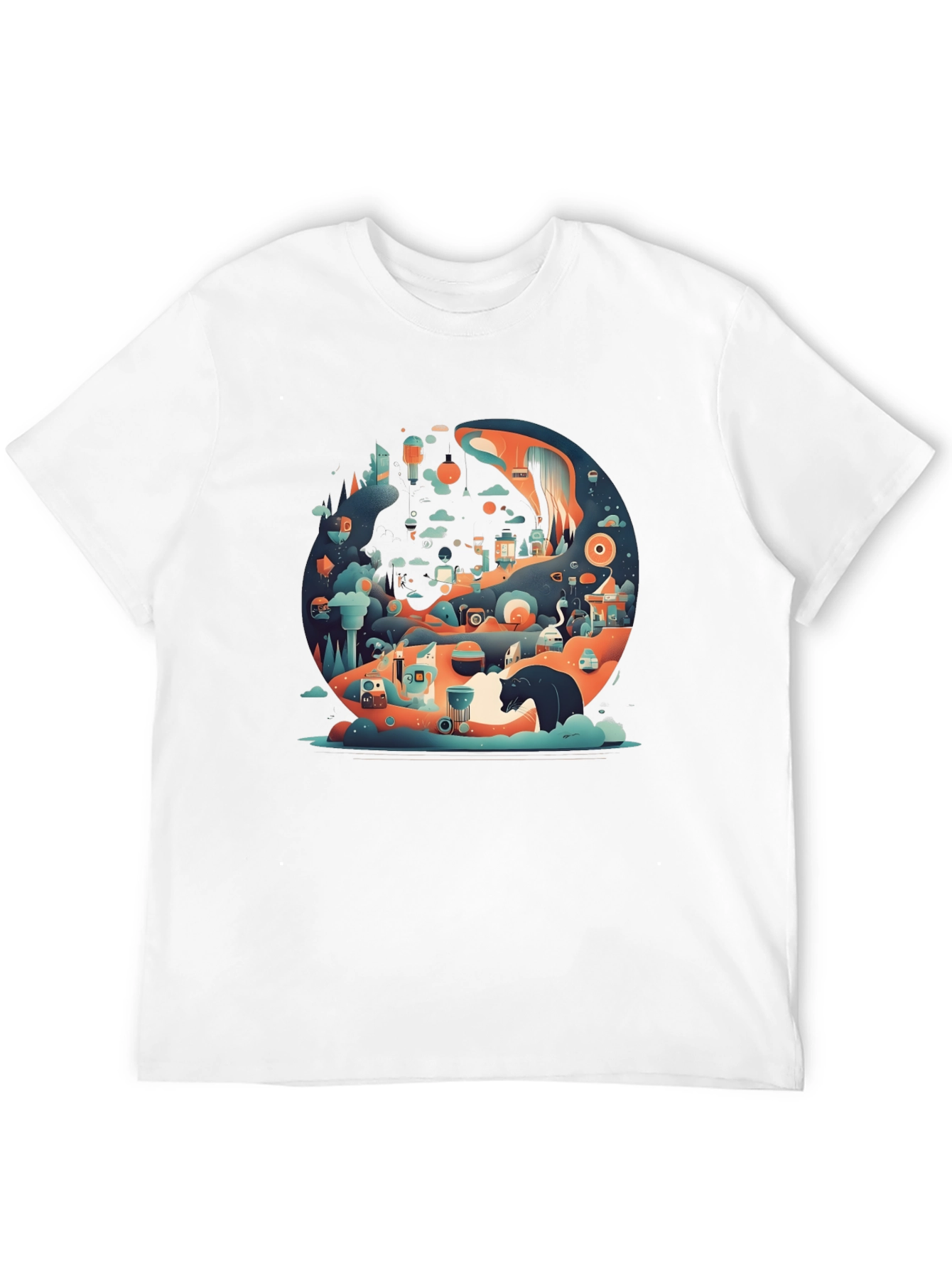 Abstract Cityscape Graphic T-Shirt