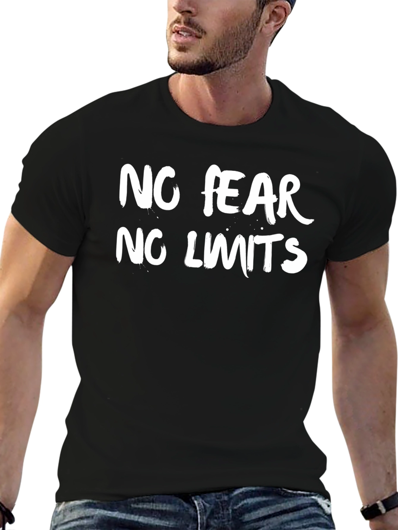 No Fear No Limits Black Graphic Tee