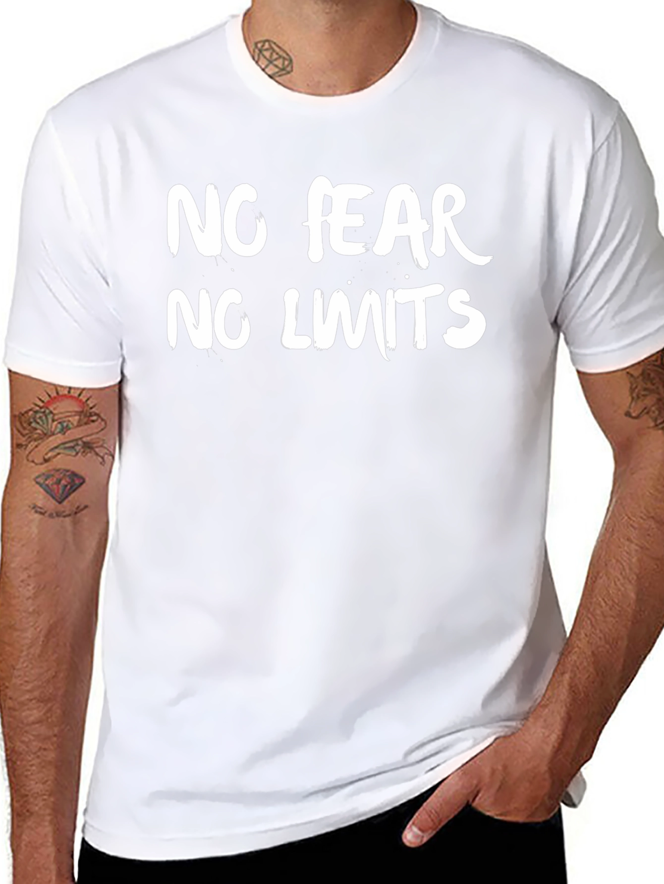 No Fear No Limits Black Graphic Tee
