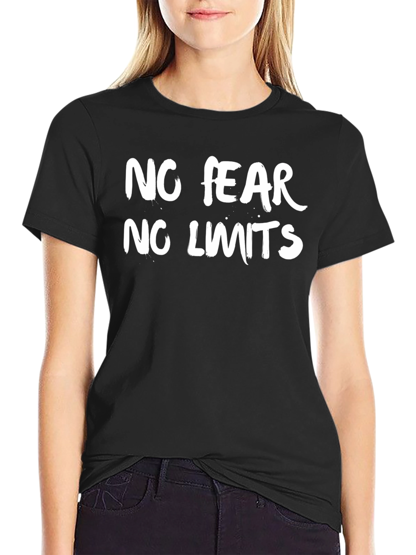 No Fear No Limits Black Graphic Tee