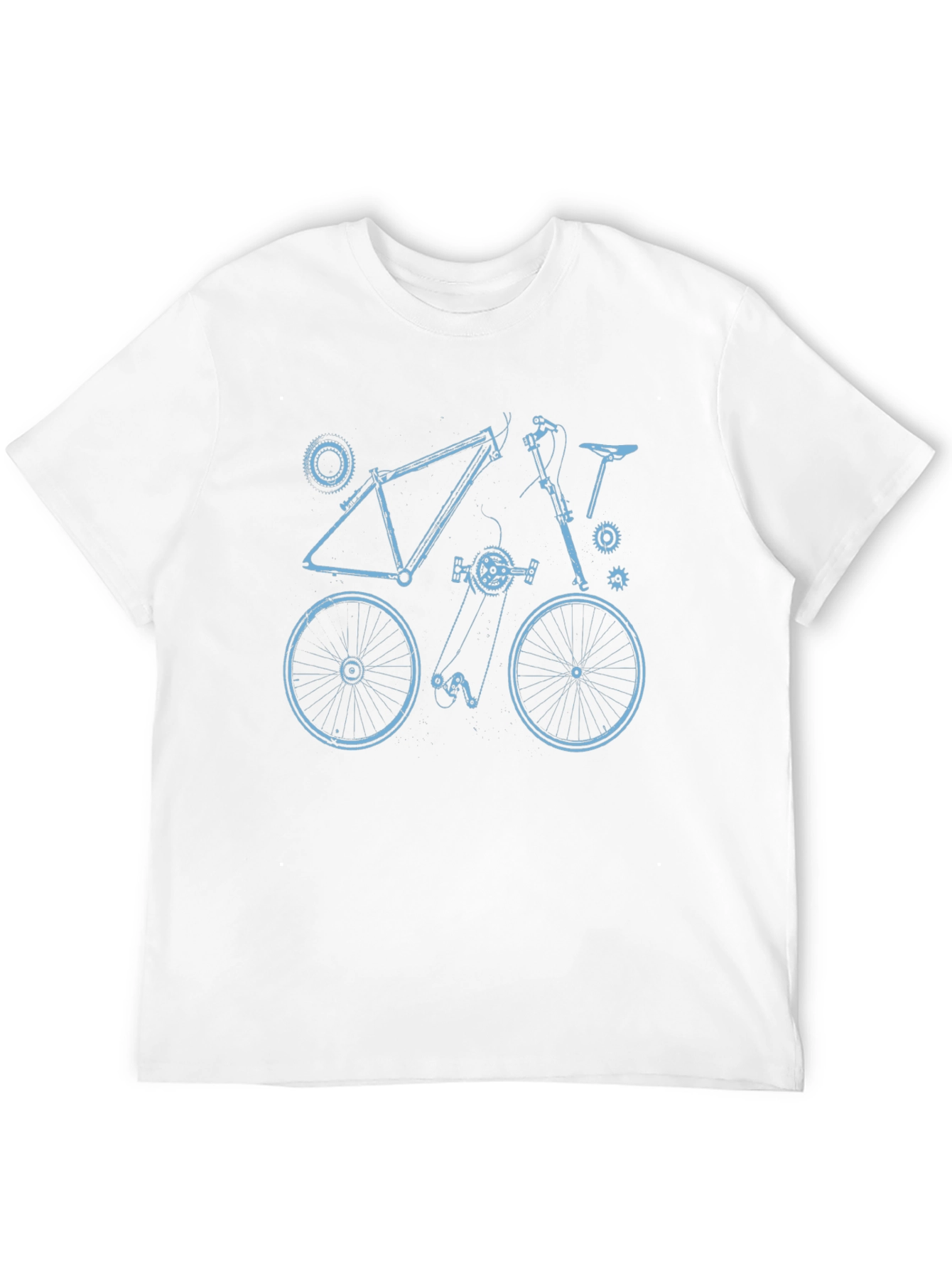 Bike Blueprint Graphic Tee - Black Cotton T-Shirt