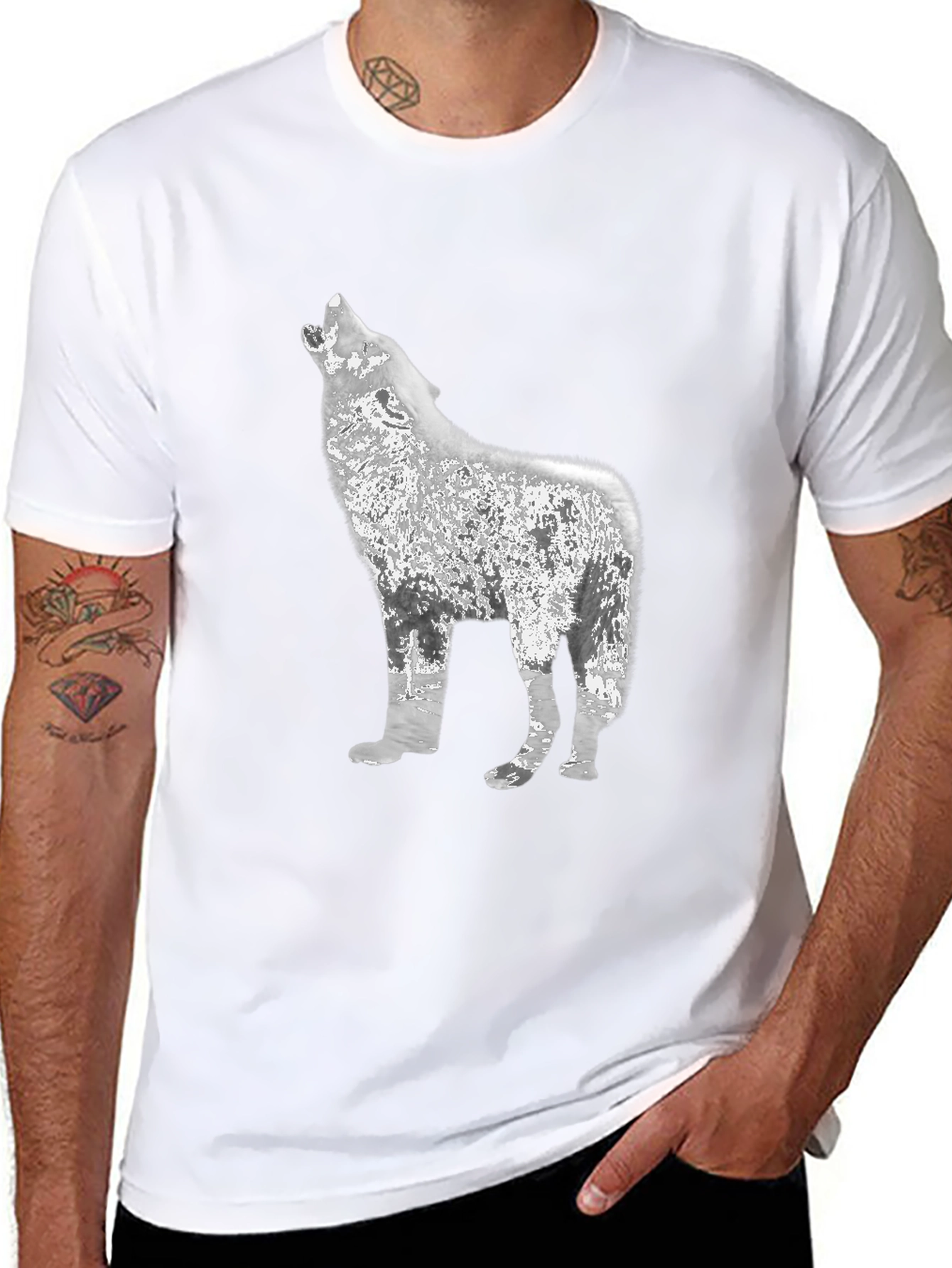 Wolf Howl Graphic Black T-Shirt
