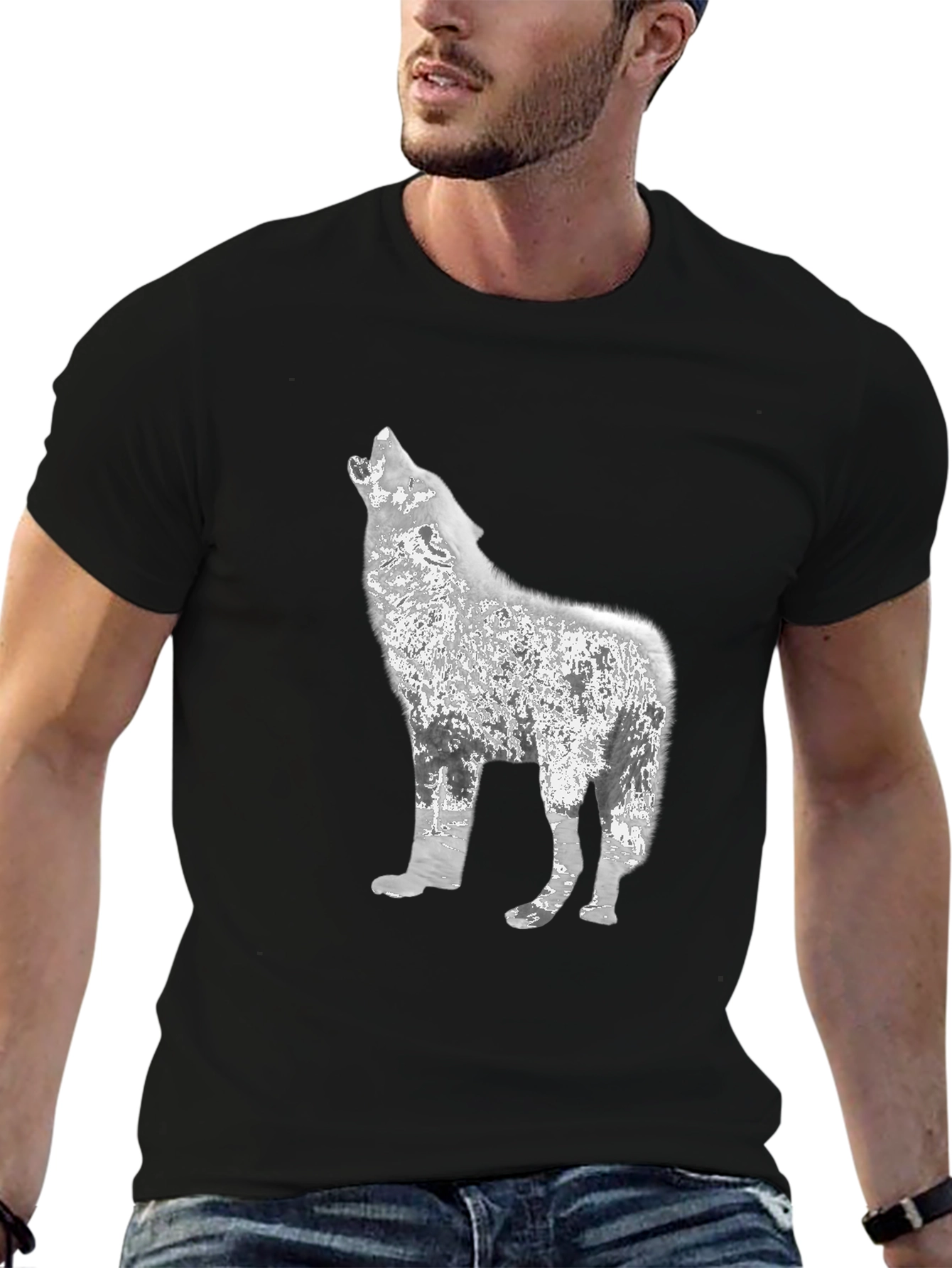 Wolf Howl Graphic Black T-Shirt