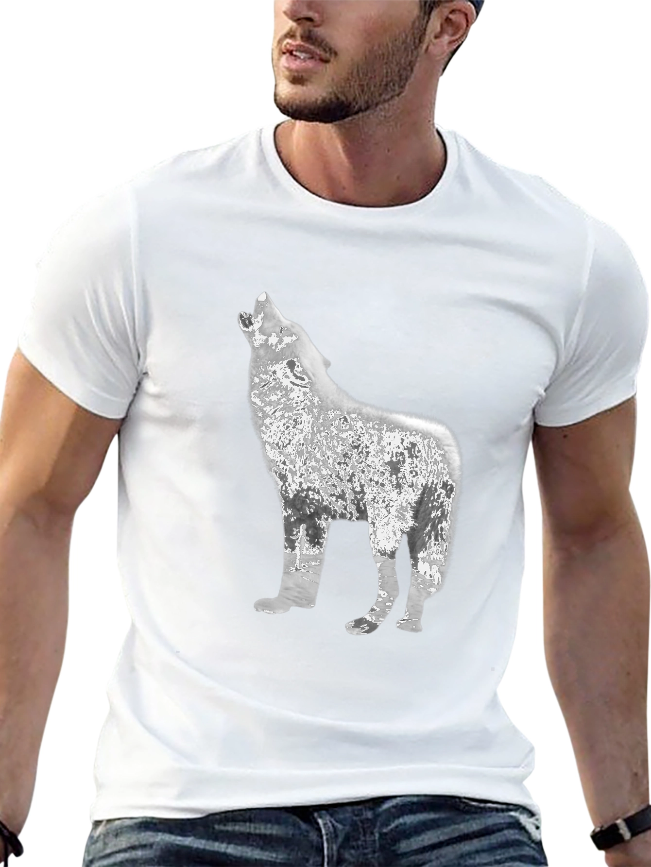 Wolf Howl Graphic Black T-Shirt