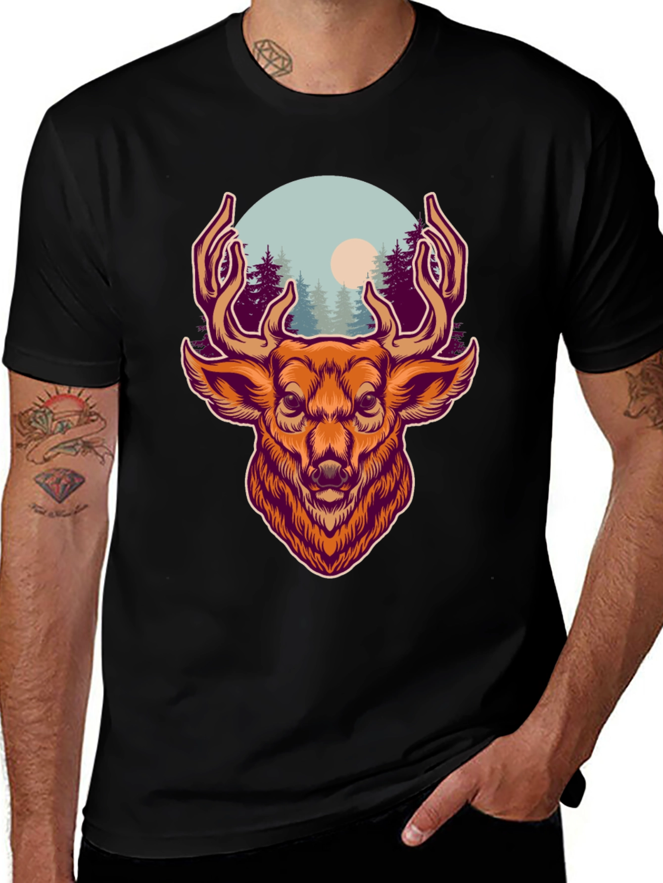 Deer Graphic T-Shirt - Nature Lovers Apparel