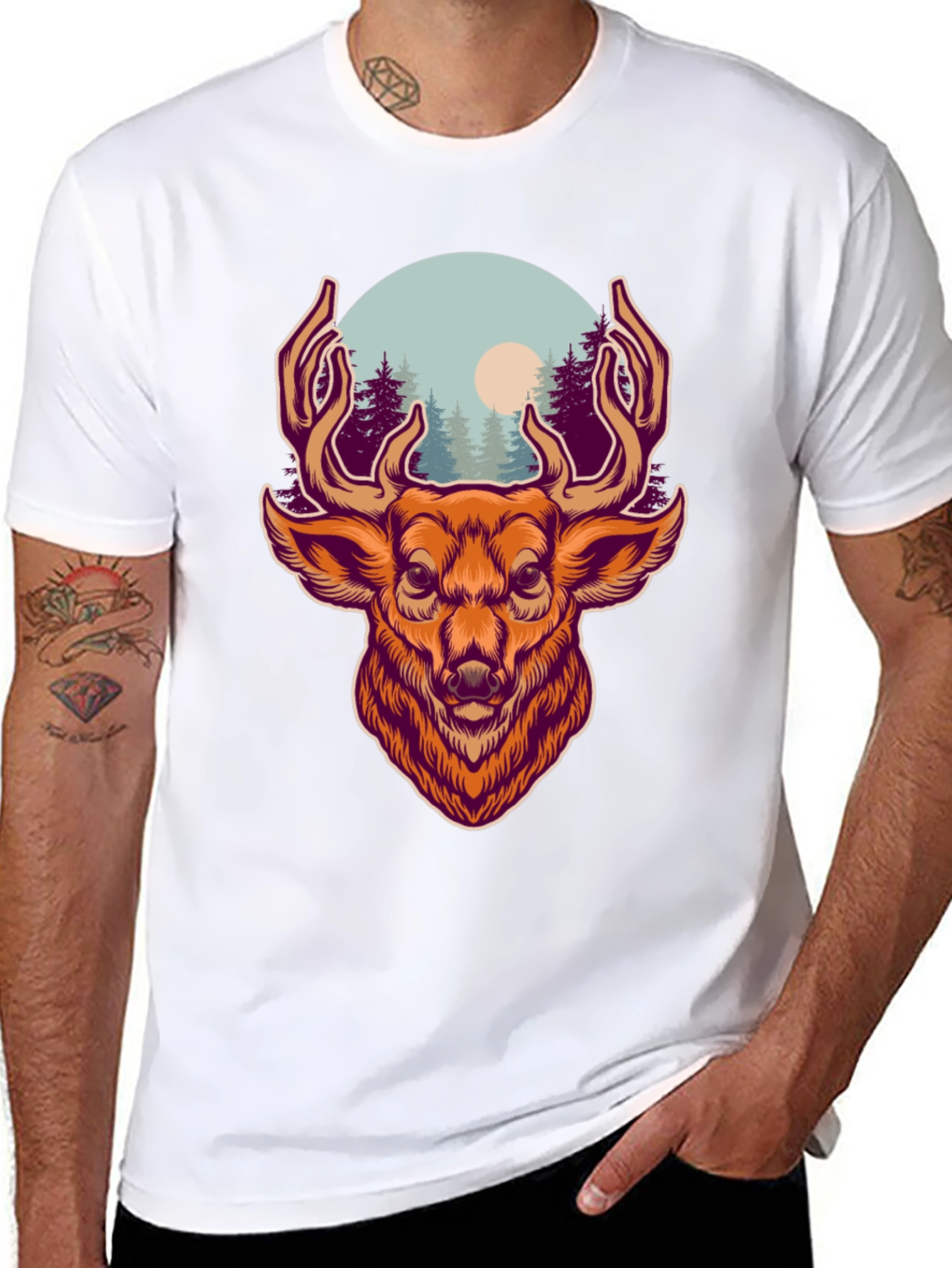 Deer Graphic T-Shirt - Nature Lovers Apparel