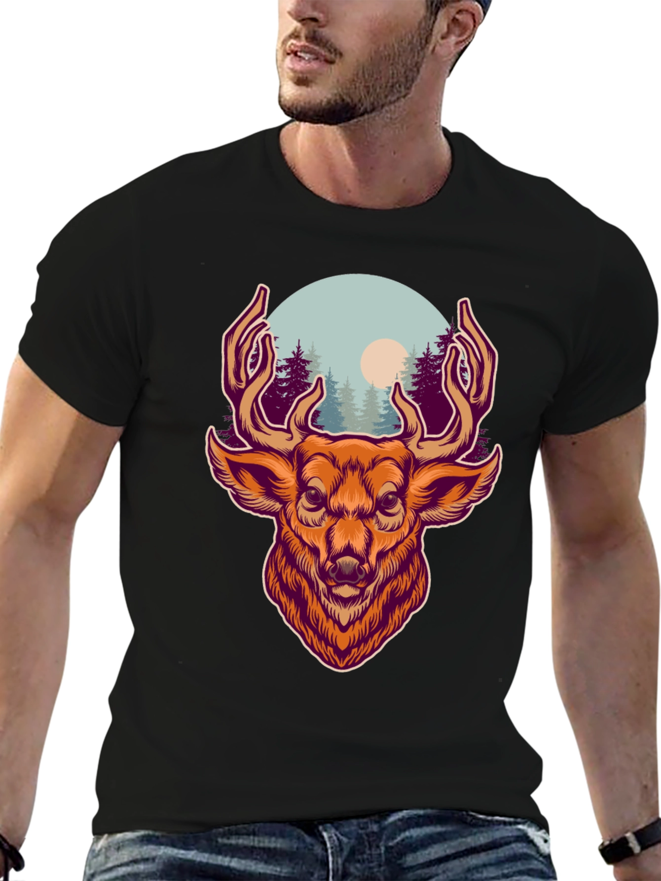 Deer Graphic T-Shirt - Nature Lovers Apparel