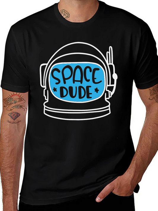 Space Dude Graphic Tee - Astronaut Helmet Design