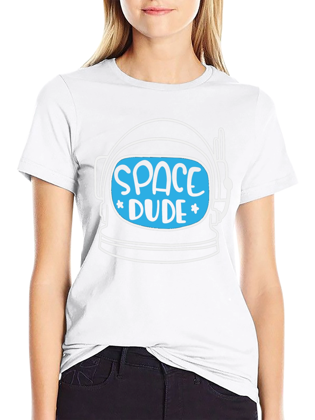 Space Dude Graphic Tee - Astronaut Helmet Design