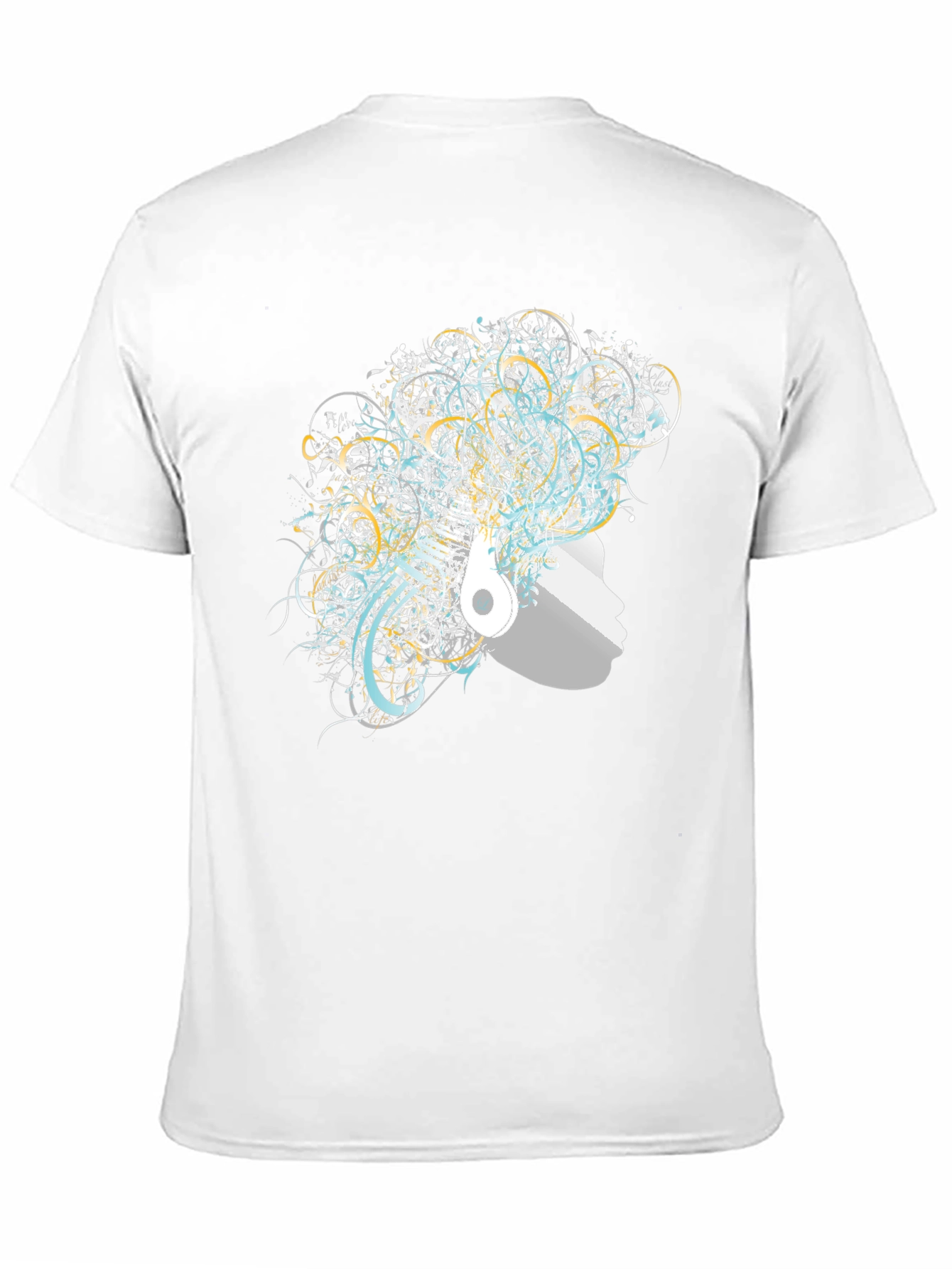 Artistic Afro Headphone T-Shirt - Black