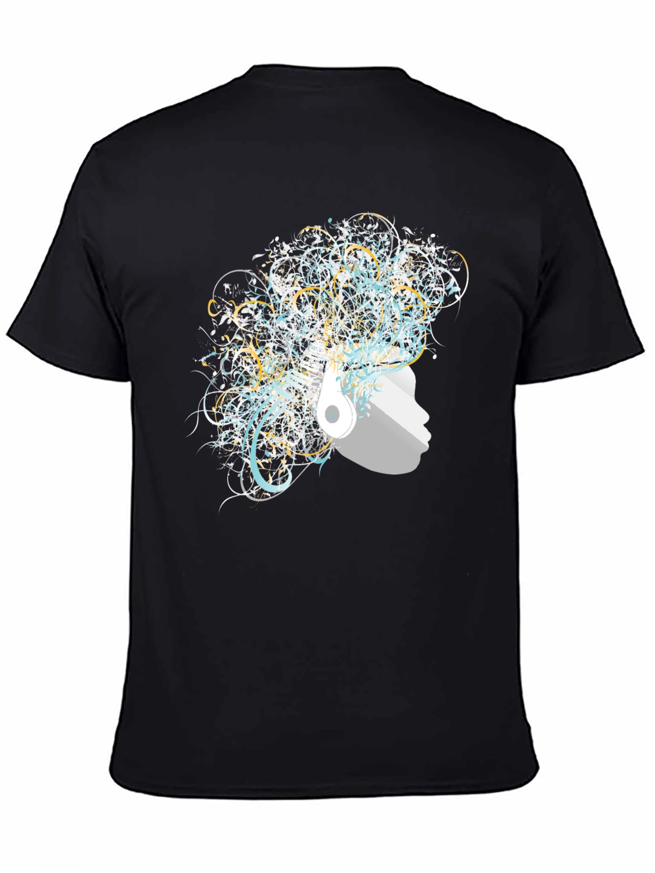 Artistic Afro Headphone T-Shirt - Black