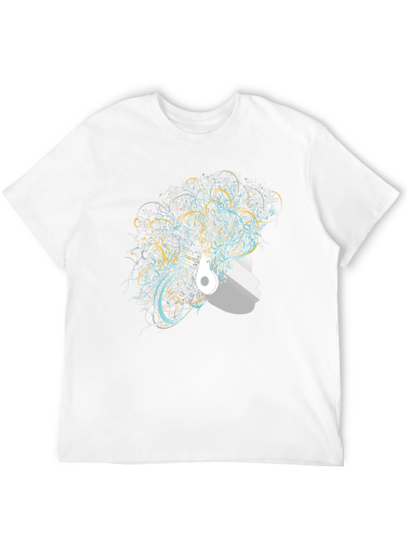 Artistic Afro Headphone T-Shirt - Black