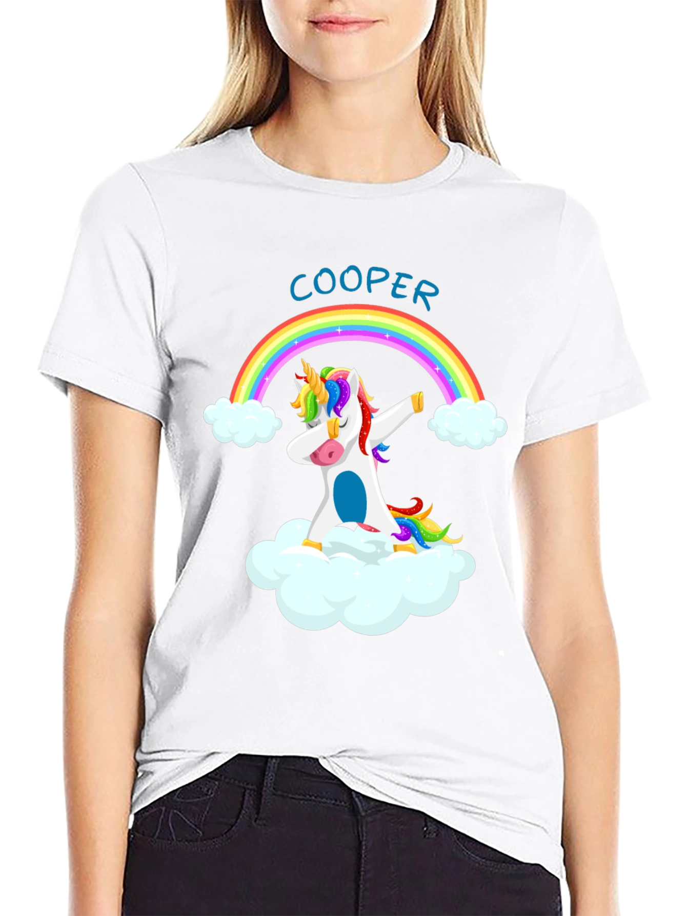 Cooper Unicorn Dabbing Rainbow T-Shirt