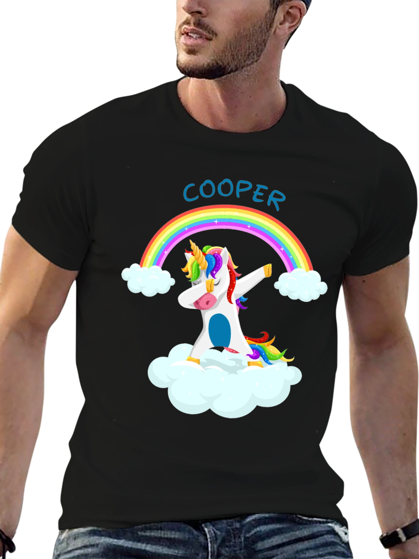 Cooper Unicorn Dabbing Rainbow T-Shirt