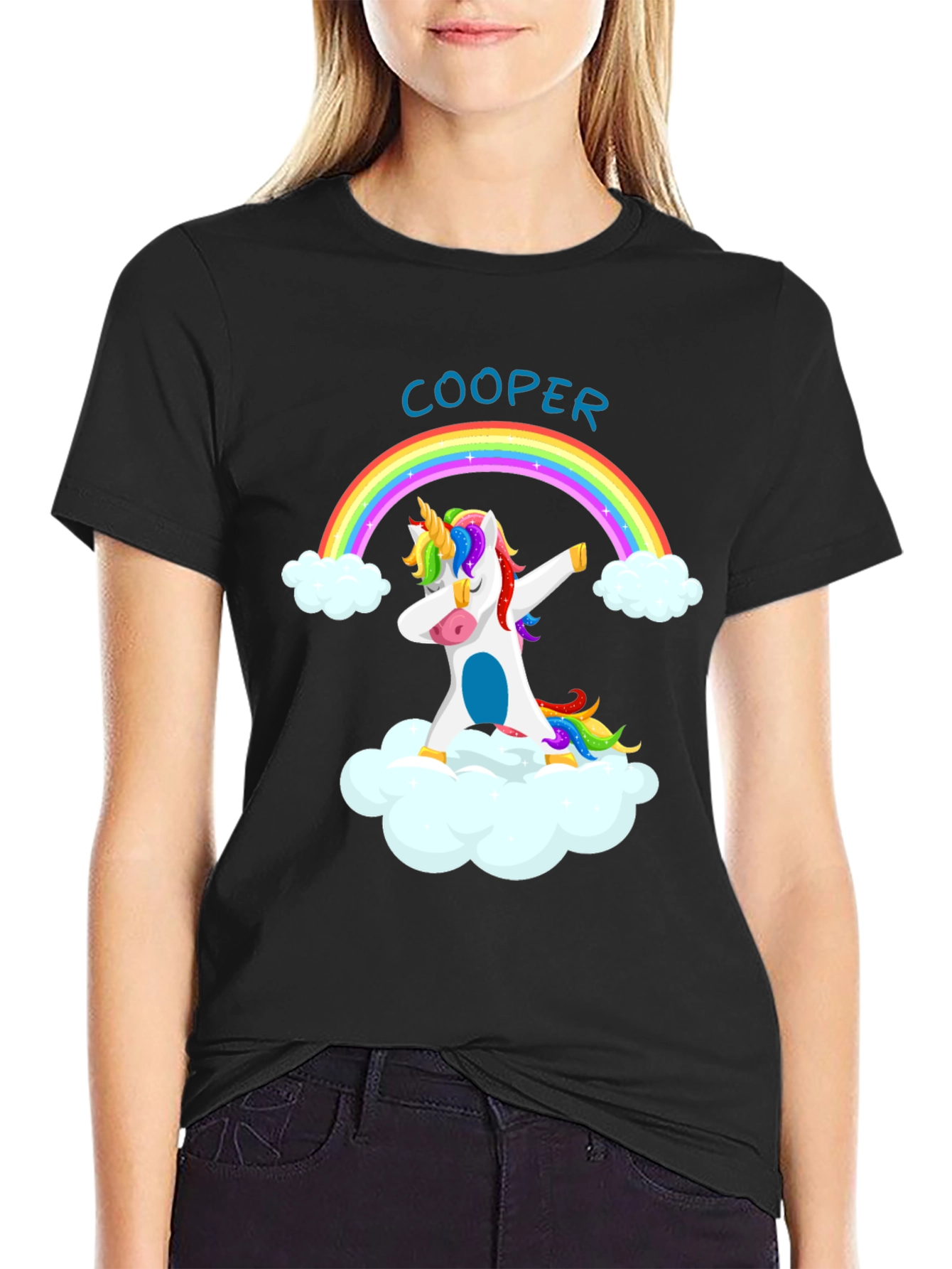 Cooper Unicorn Dabbing Rainbow T-Shirt