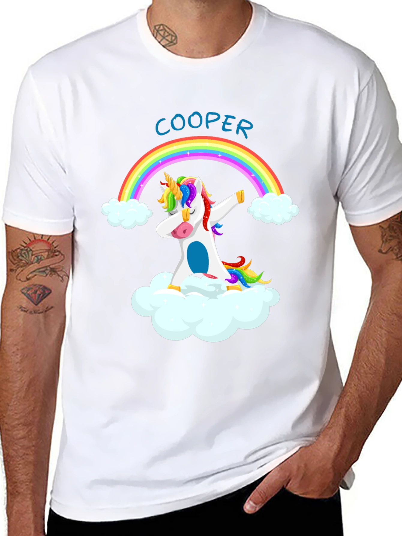Cooper Unicorn Dabbing Rainbow T-Shirt