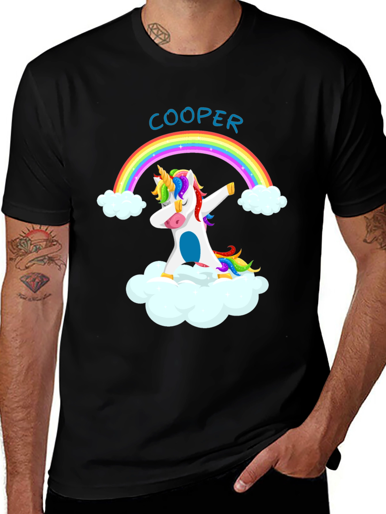 Cooper Unicorn Dabbing Rainbow T-Shirt