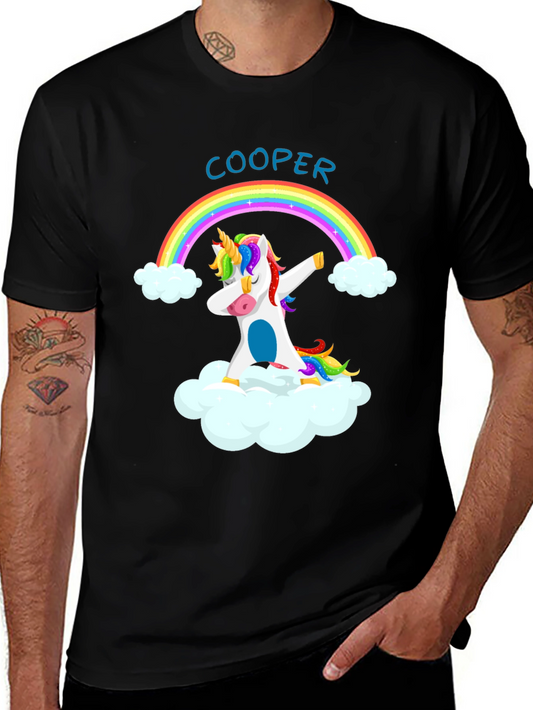 Cooper Unicorn Dabbing Rainbow T-Shirt