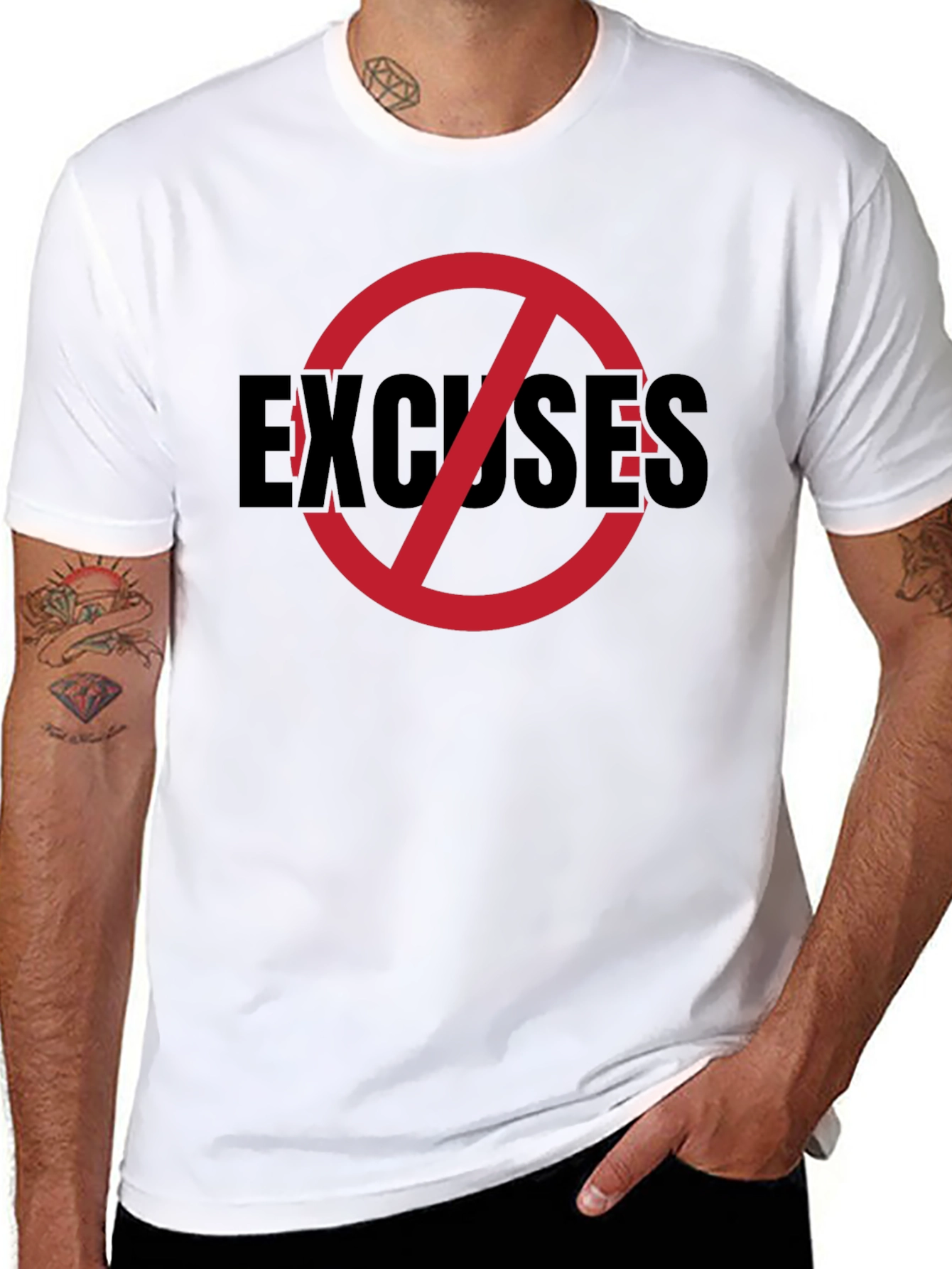 No Excuses Graphic Tee - Mens Black T-Shirt
