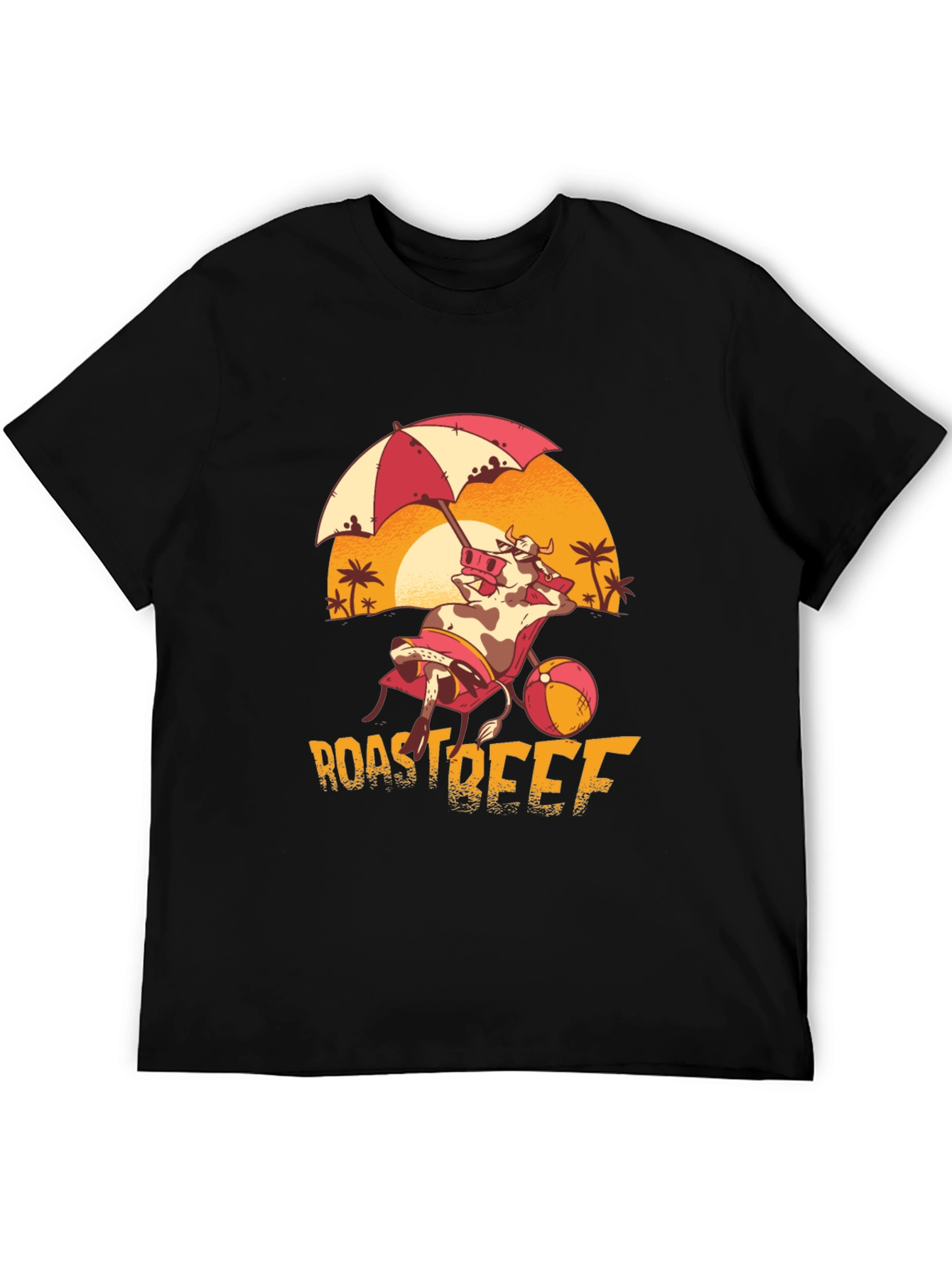 Roast Beef Beach Cow T-Shirt - Funny Summer Tee
