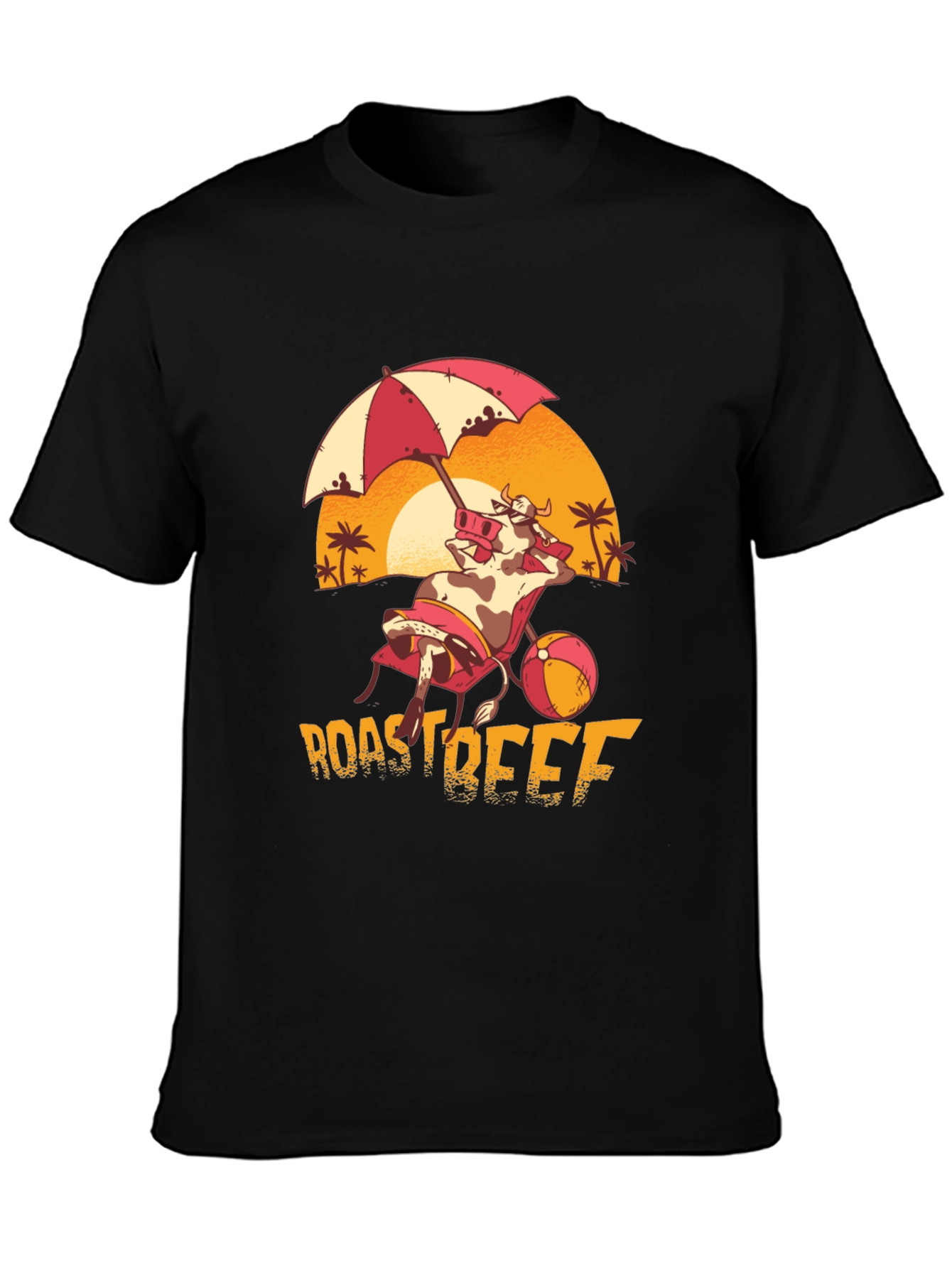 Roast Beef Beach Cow T-Shirt - Funny Summer Tee