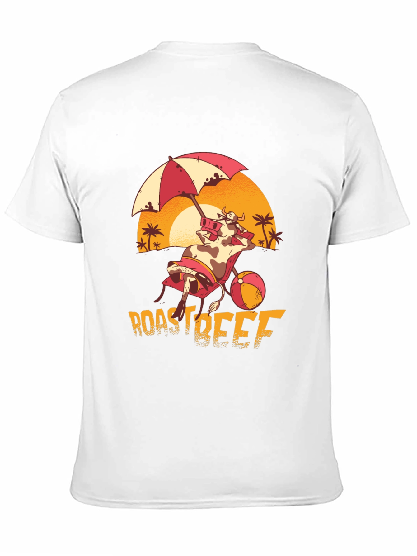 Roast Beef Beach Cow T-Shirt - Funny Summer Tee