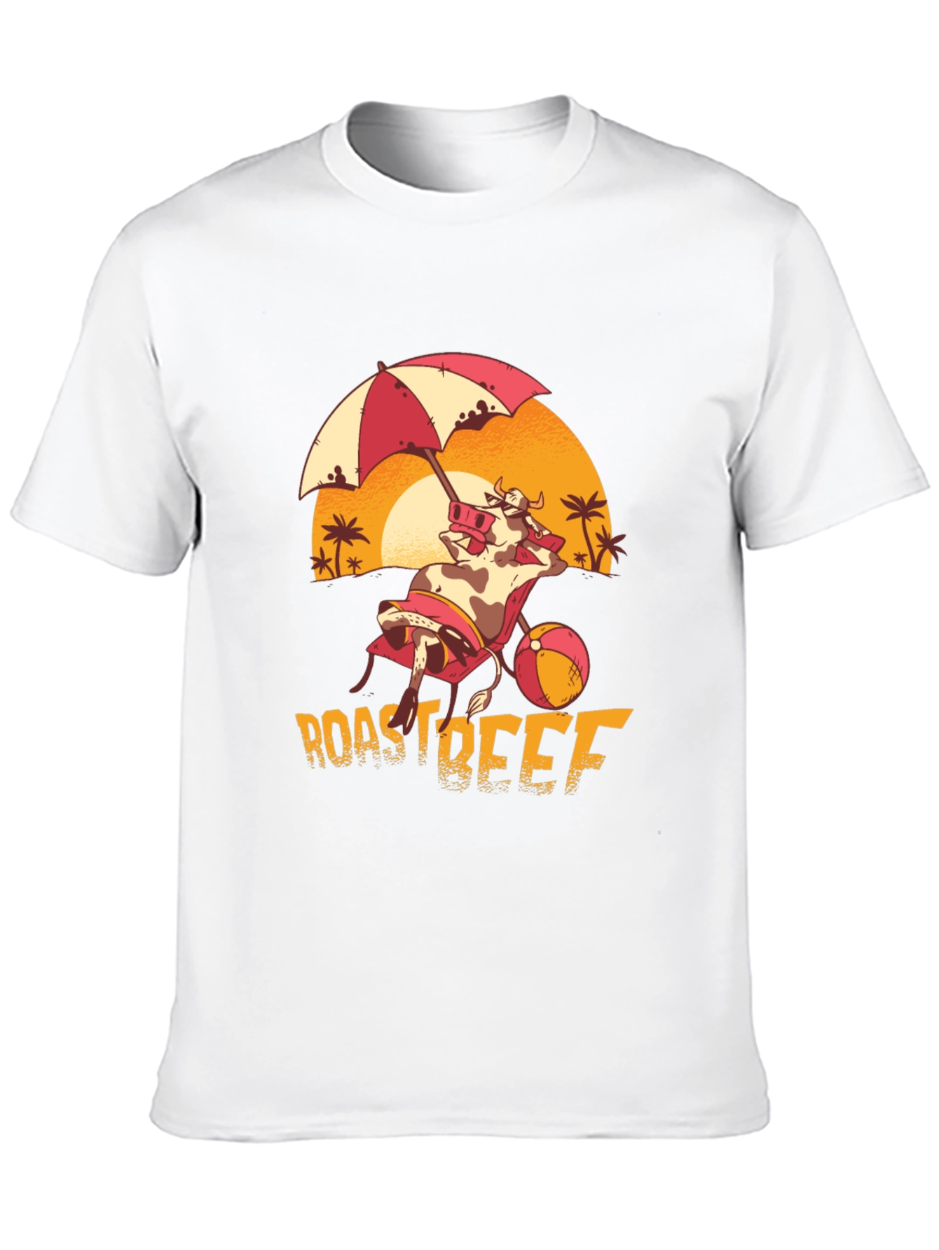 Roast Beef Beach Cow T-Shirt - Funny Summer Tee