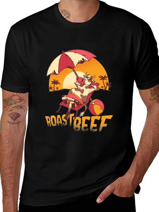 Roast Beef Beach Cow T-Shirt - Funny Summer Tee