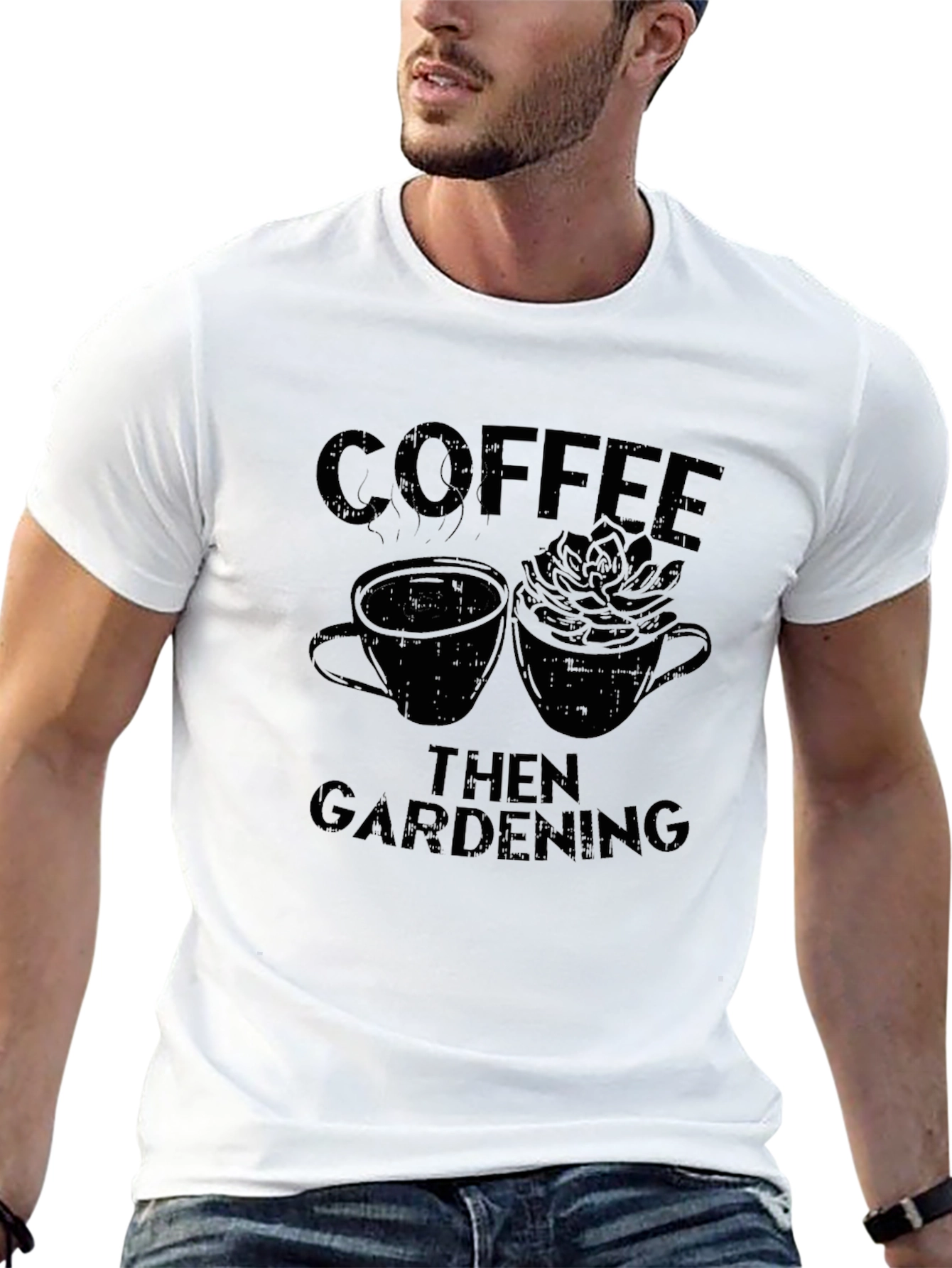 Coffee Then Gardening Graphic Tee
