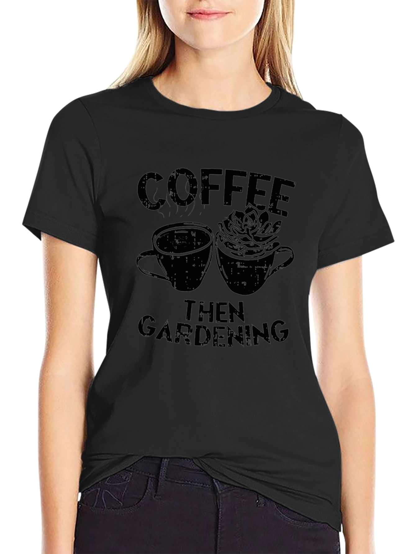 Coffee Then Gardening Graphic Tee