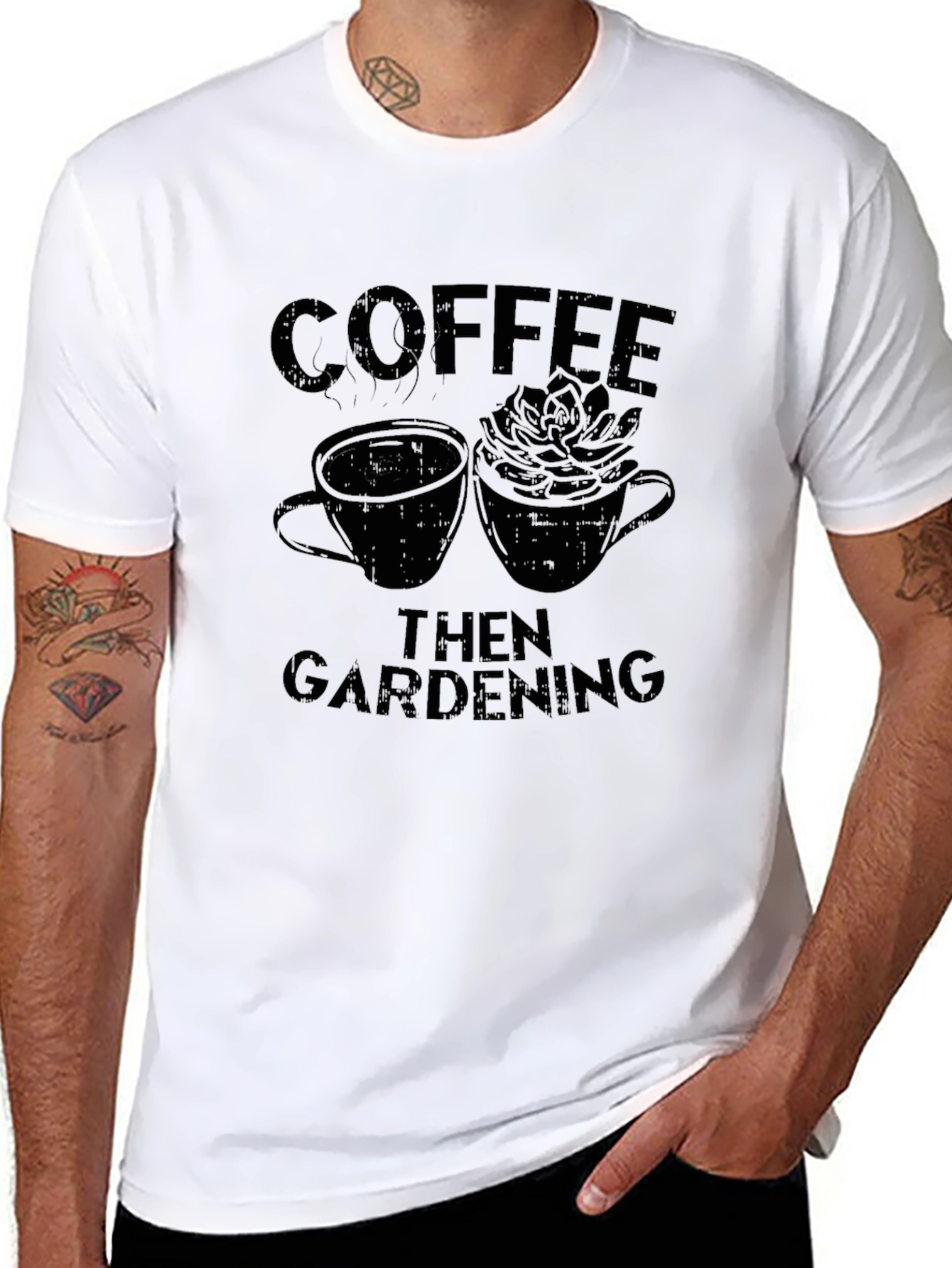 Coffee Then Gardening Graphic Tee