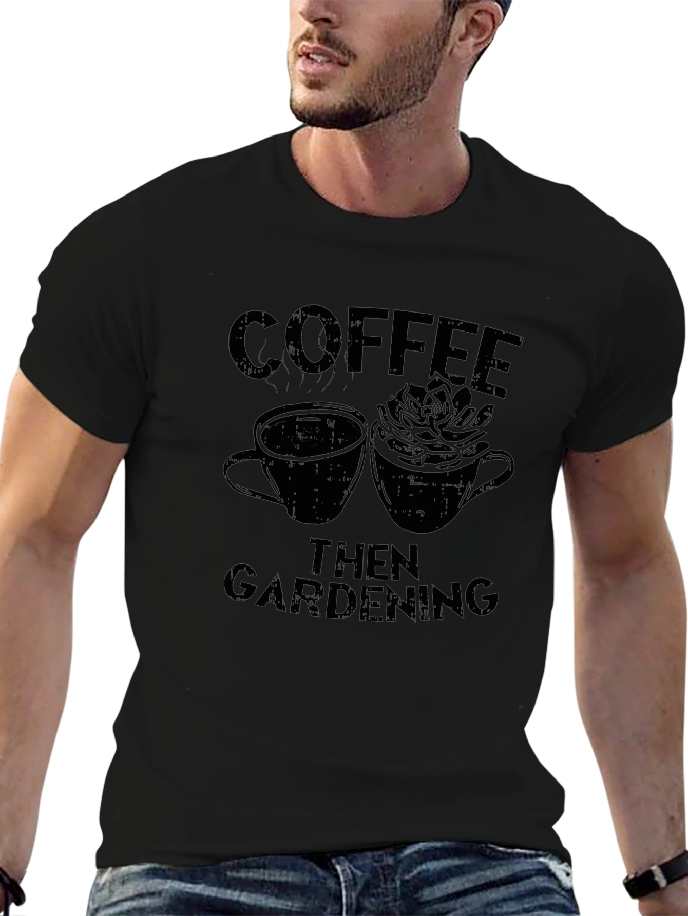 Coffee Then Gardening Graphic Tee