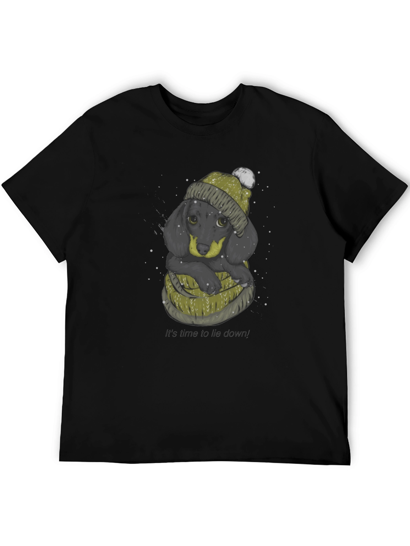Dachshund in Winter Hat Graphic T-Shirt