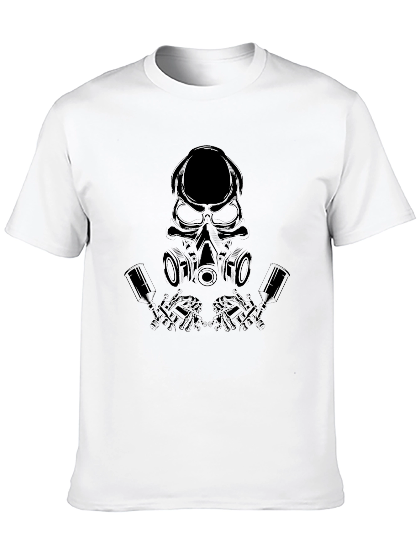 Skull Gas Mask Graphic Tee - Black
